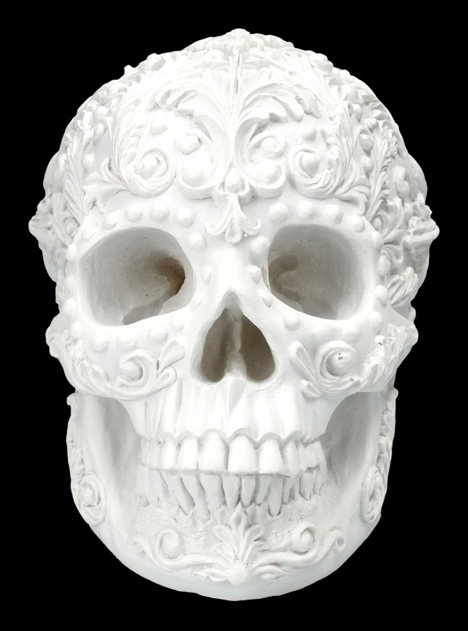 Totenkopf - Rokoko Schädel Weiß 4 Totenkopf - Rokoko Schädel Weiß – Bild 2