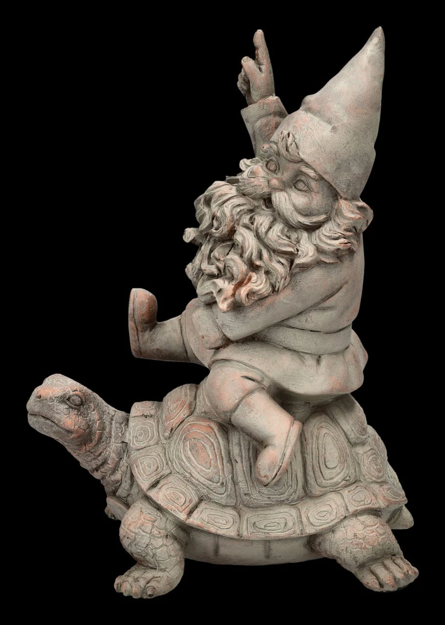 Gartenzwerg Figur - Reitet Auf Schildkröte 4 Gartenzwerg Figur - Reitet Auf Schildkröte – Bild 2