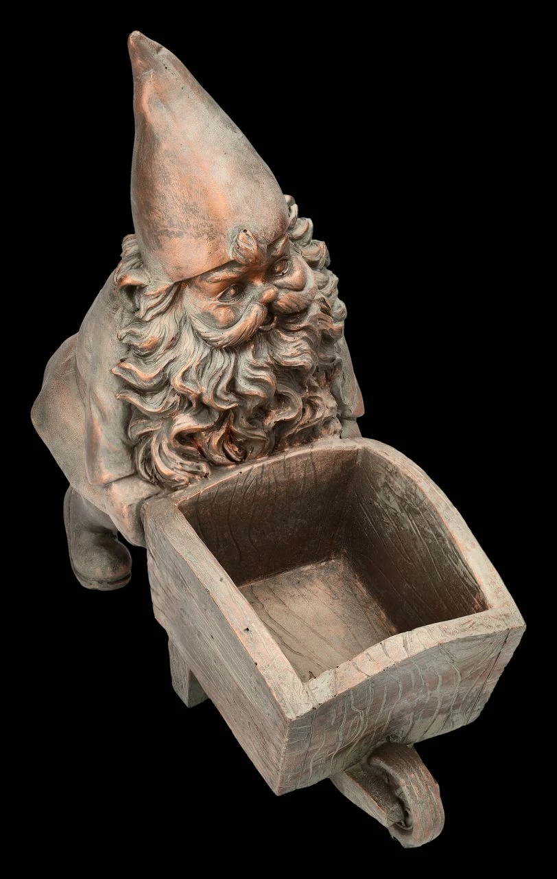 Gartenzwerg Figur Mit Schubkarren Pflanztopf 7 Gartenzwerg Figur Mit Schubkarren Pflanztopf – Bild 5