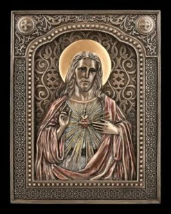 Wandrelief Ikone - Gesegnetes Herz Jesu