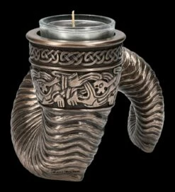 Teelichthalter - Germanisches Widderhorn -FIGUREN Verkäufe 2D FS24823 Teelichthalter Germanisches Widderhorn 2 1280x1280