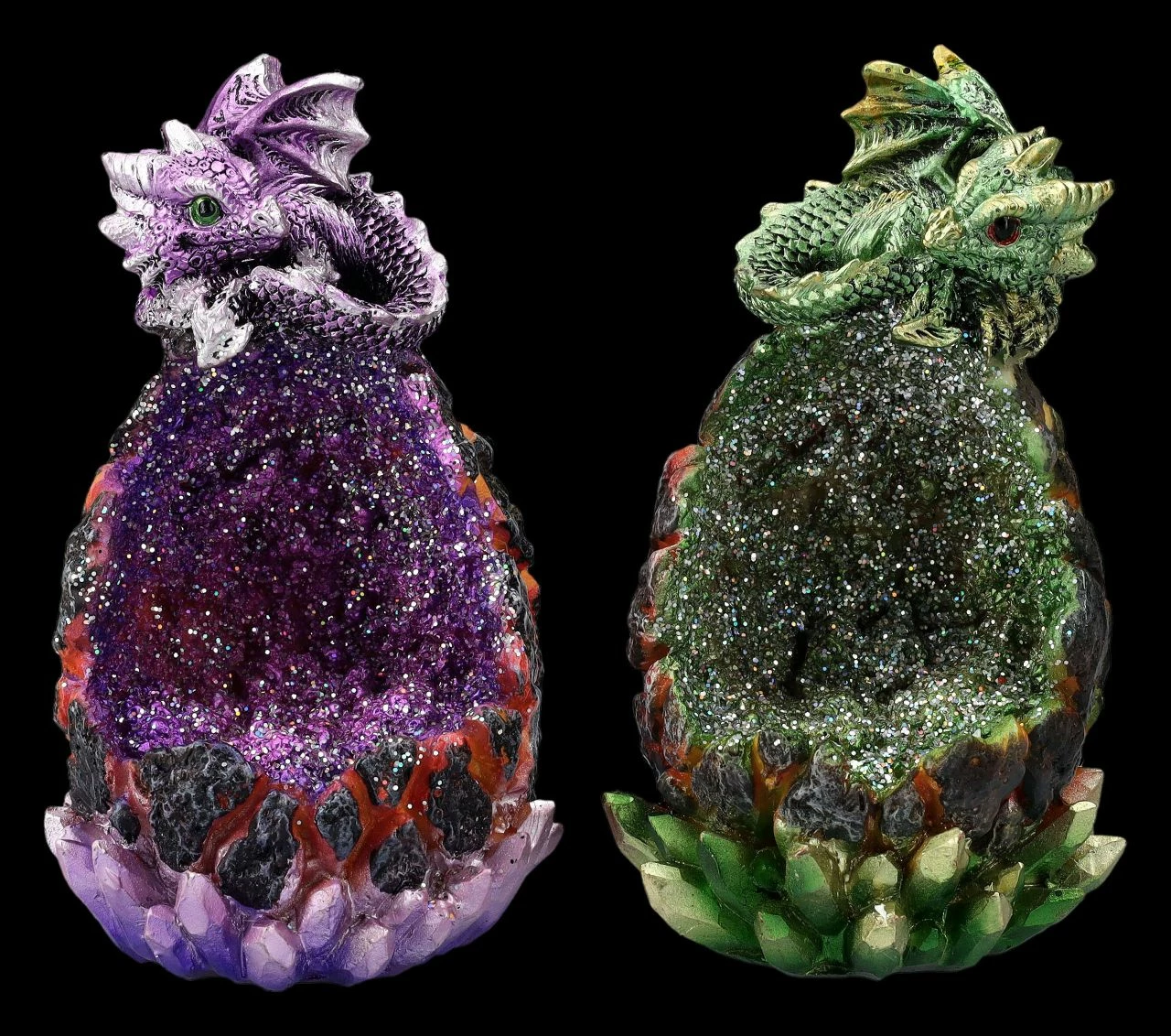 Drachen Babys Auf Ei 2er Set Mit LED 3 Drachen Babys Auf Ei 2er Set Mit LED