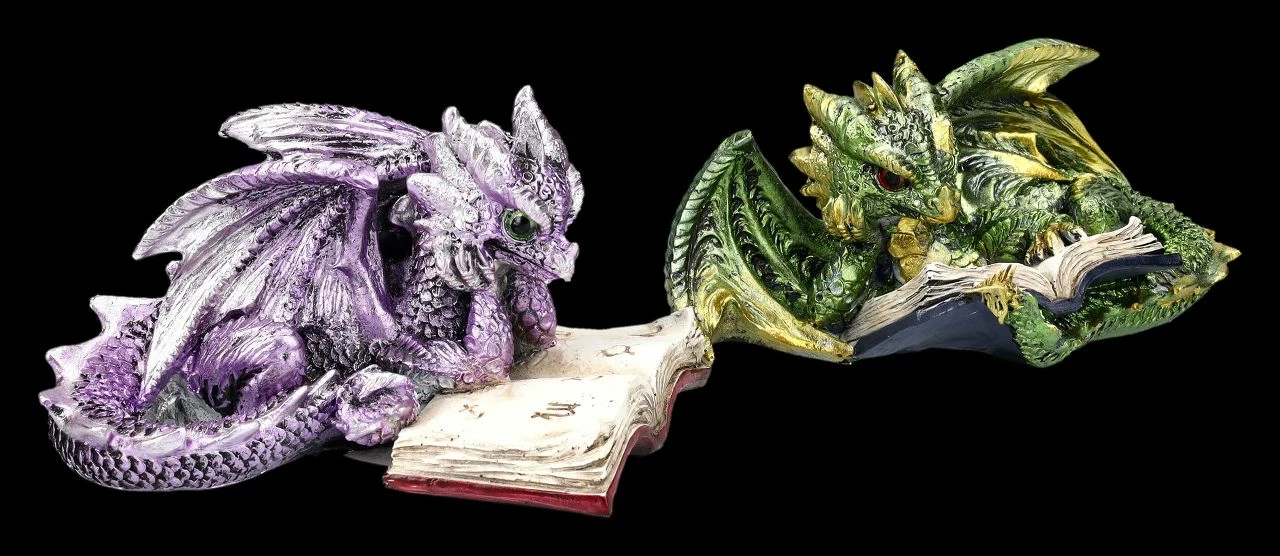Drachen Figuren 2er Set Lesen Buch 4 Drachen Figuren 2er Set Lesen Buch – Bild 2