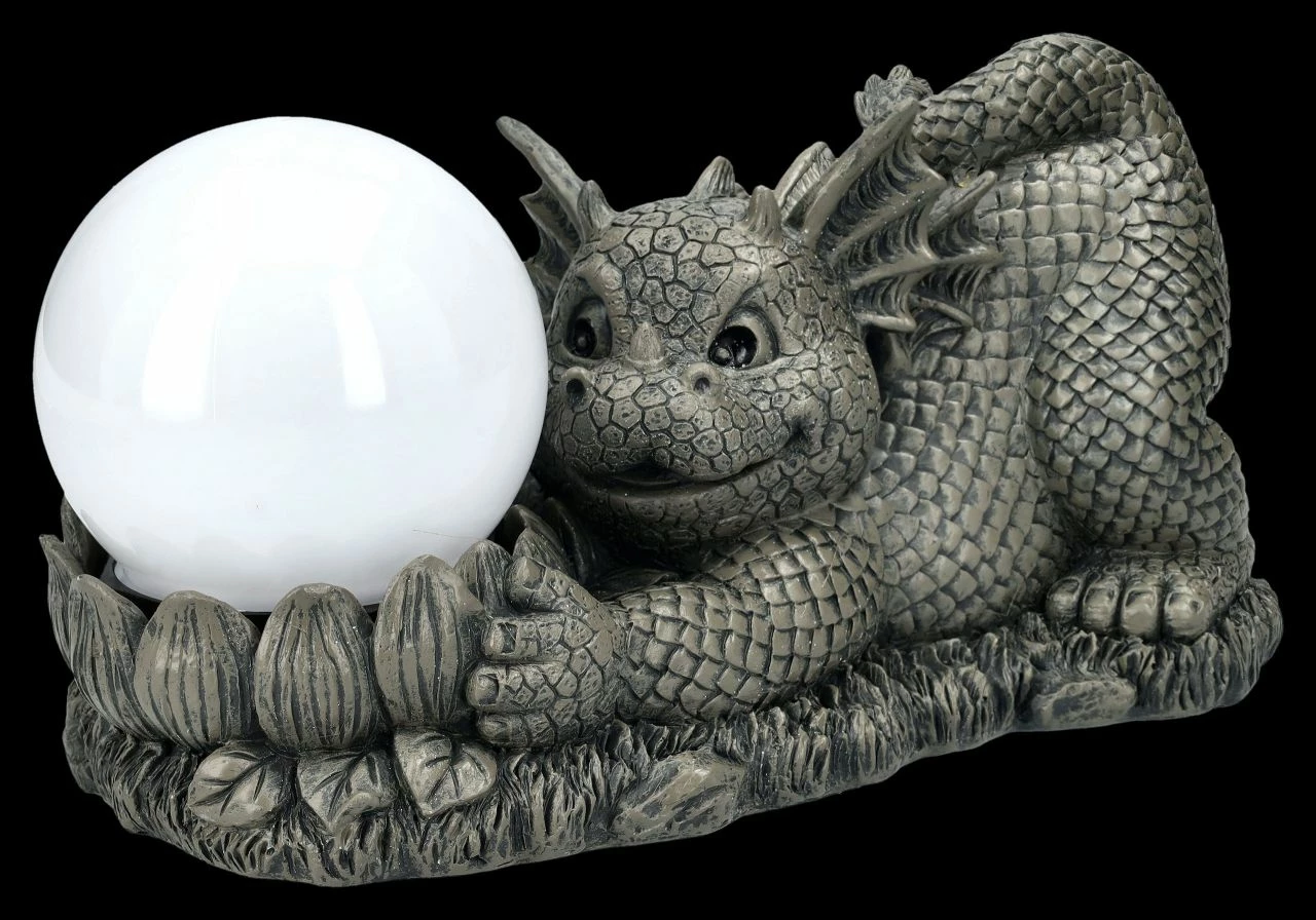 Garten Figur - Drache Spielt Mit Solarlampe 5 Garten Figur - Drache Spielt Mit Solarlampe – Bild 3