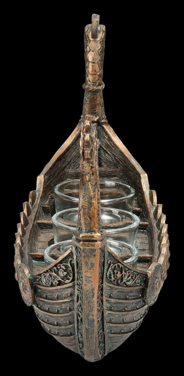 Teelichthalter Dreifach - Wikinger Drakkar 8 Teelichthalter Dreifach - Wikinger Drakkar – Bild 6