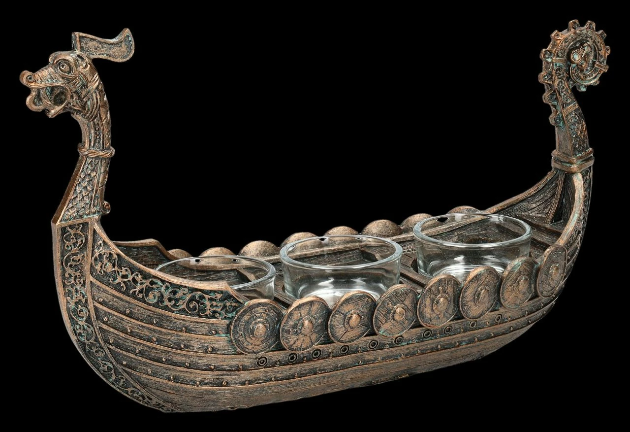 Teelichthalter Dreifach - Wikinger Drakkar 6 Teelichthalter Dreifach - Wikinger Drakkar – Bild 4