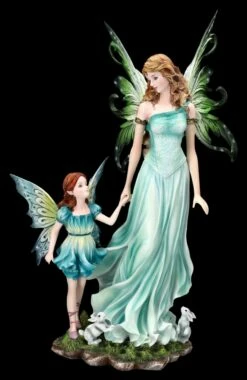 Elfen Figur Mutter Mit Tochter Und Hase