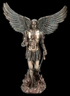 Erzengel Michael Figur - In Flammen Mit Zepter