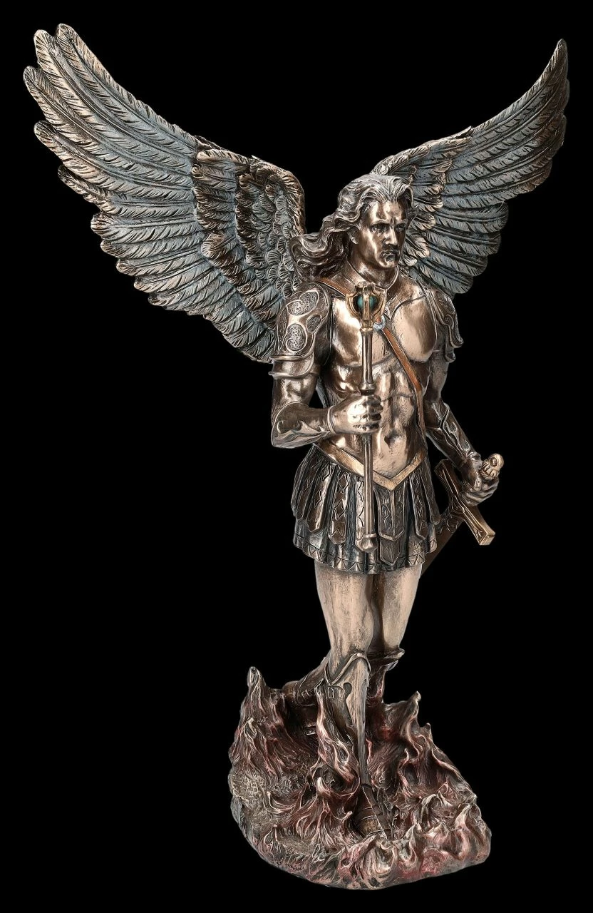 Erzengel Michael Figur - In Flammen Mit Zepter 4 Erzengel Michael Figur - In Flammen Mit Zepter – Bild 2