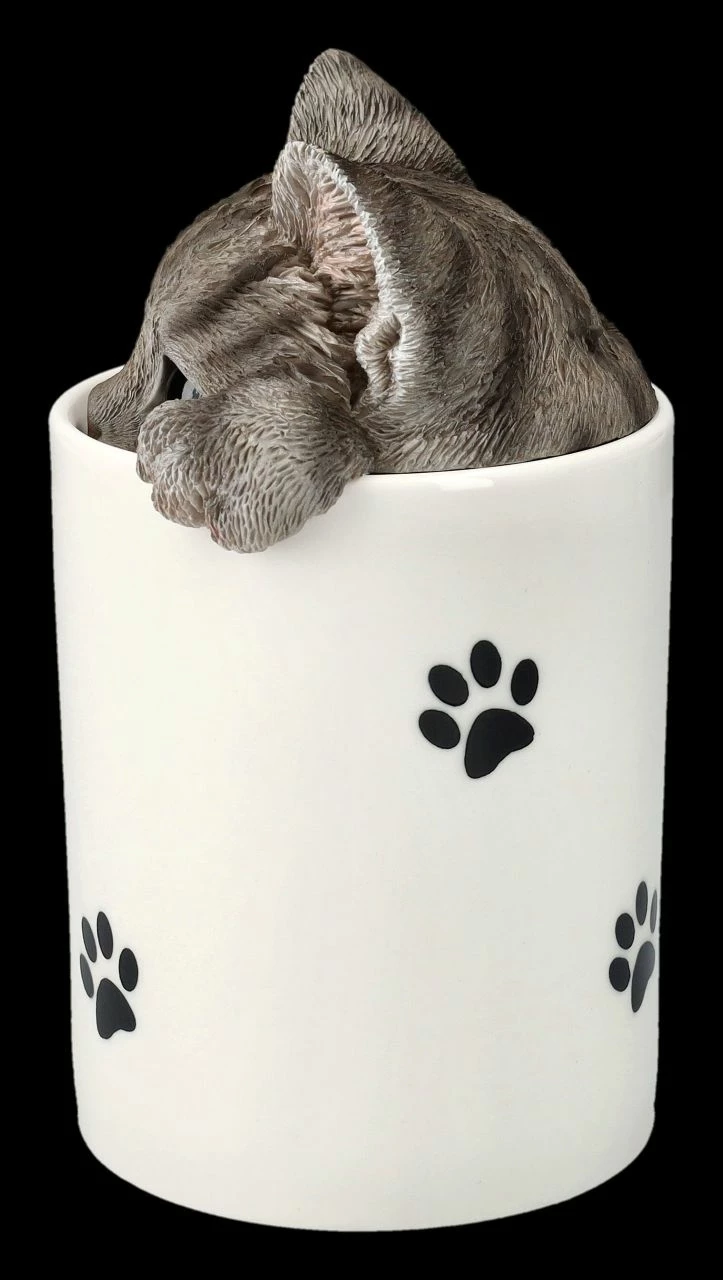 Leckerli Dose - Graue Katze 8 Leckerli Dose - Graue Katze – Bild 6