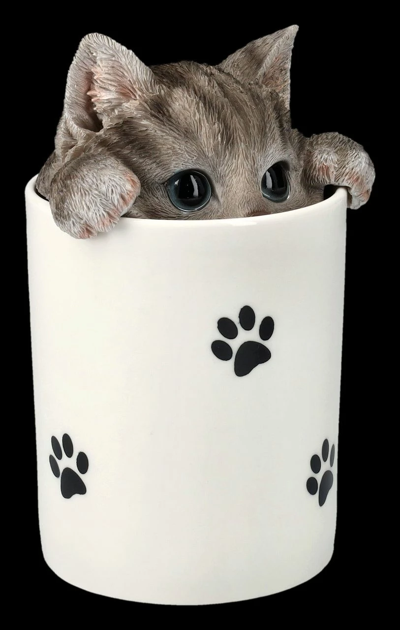 Leckerli Dose - Graue Katze 6 Leckerli Dose - Graue Katze – Bild 4