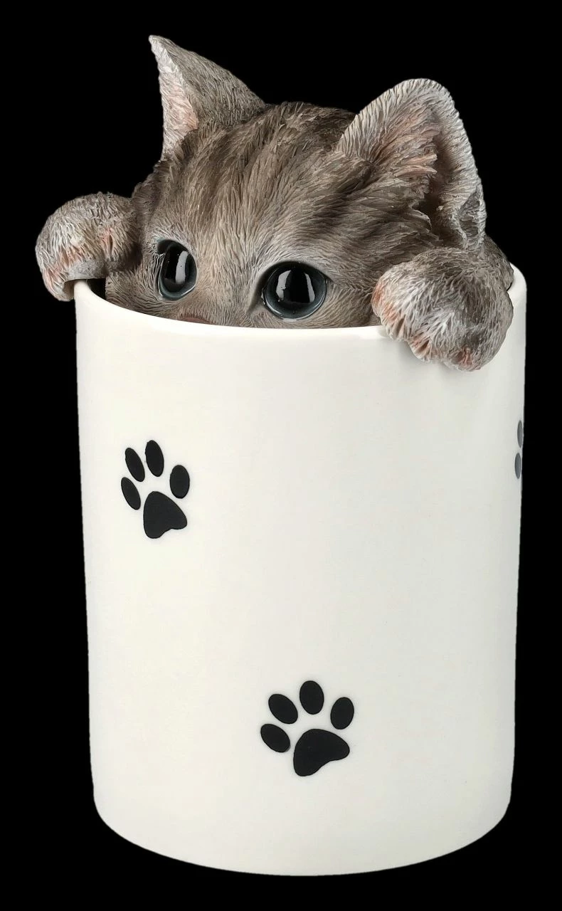 Leckerli Dose - Graue Katze 5 Leckerli Dose - Graue Katze – Bild 3