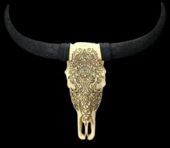 Wandrelief - Rinderschädel Mit Verzierungen