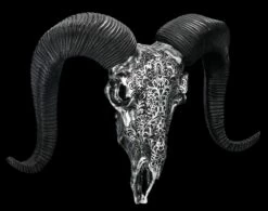 Wandrelief - Widderschädel Mit Verzierungen Mittel Silber 11 Wandrelief - Widderschädel Mit Verzierungen Mittel Silber -FIGUREN Verkäufe 2D FS25255 Wandrelief Widdersch del mit Verzierungen klein silber 6 1280x1280