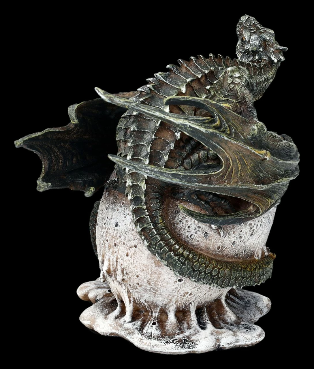 Drachenfigur Grün Bewacht Ei 7 Drachenfigur Grün Bewacht Ei – Bild 5