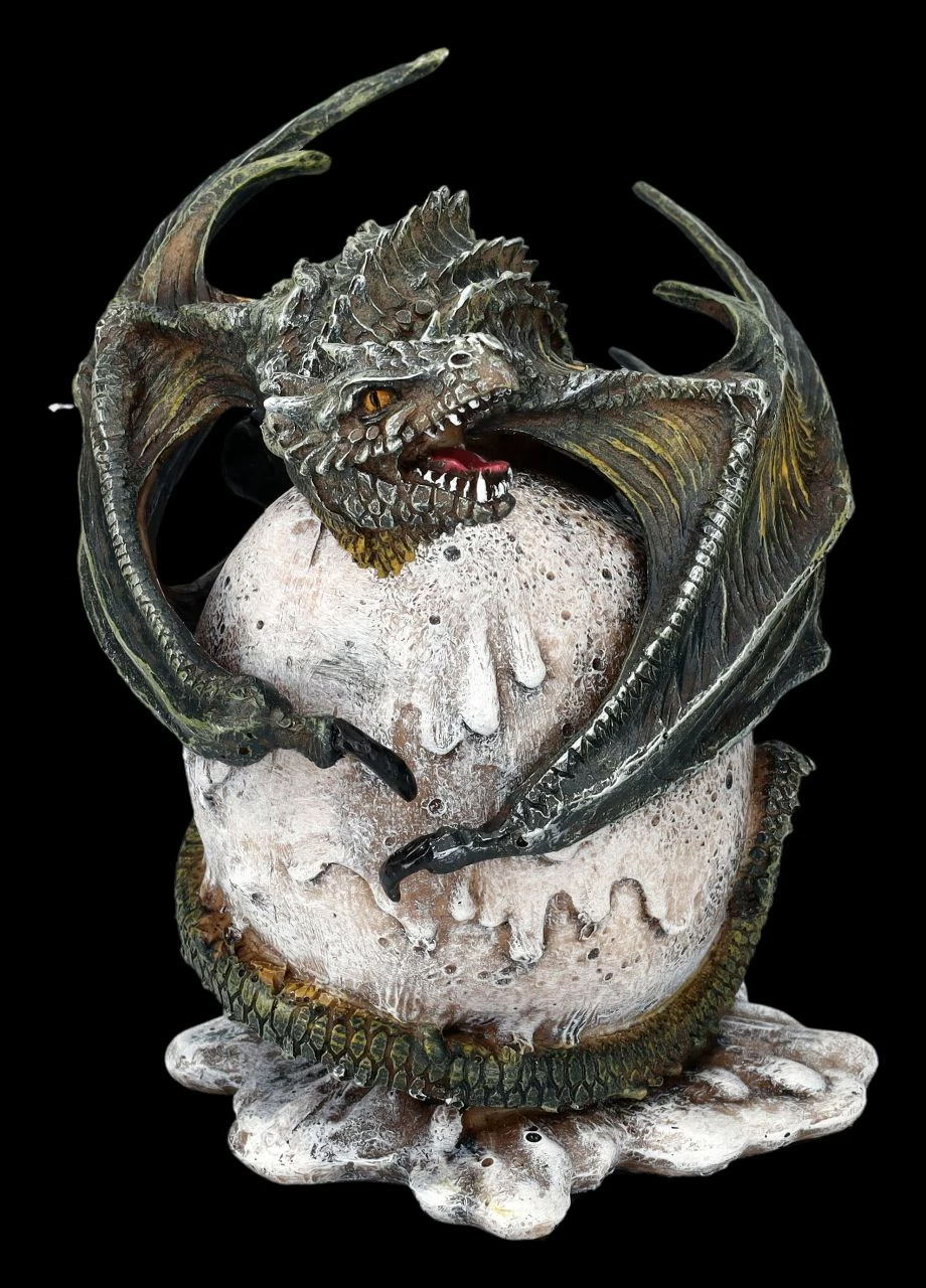 Drachenfigur Grün Bewacht Ei 4 Drachenfigur Grün Bewacht Ei – Bild 2