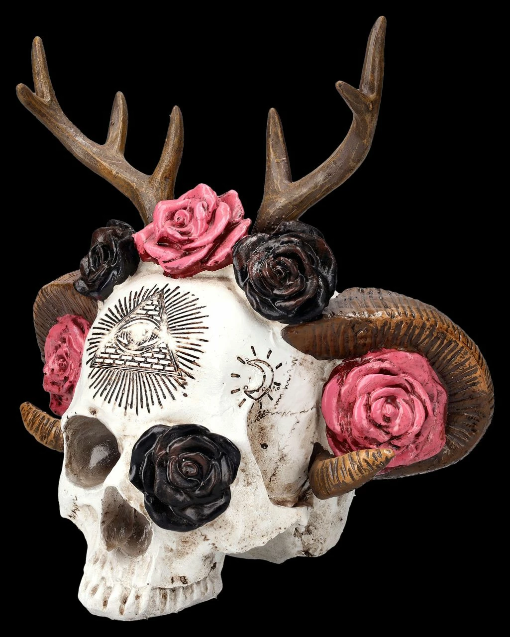 Totenkopf Figur - Wicca Schädel Mit Geweih 5 Totenkopf Figur - Wicca Schädel Mit Geweih – Bild 3