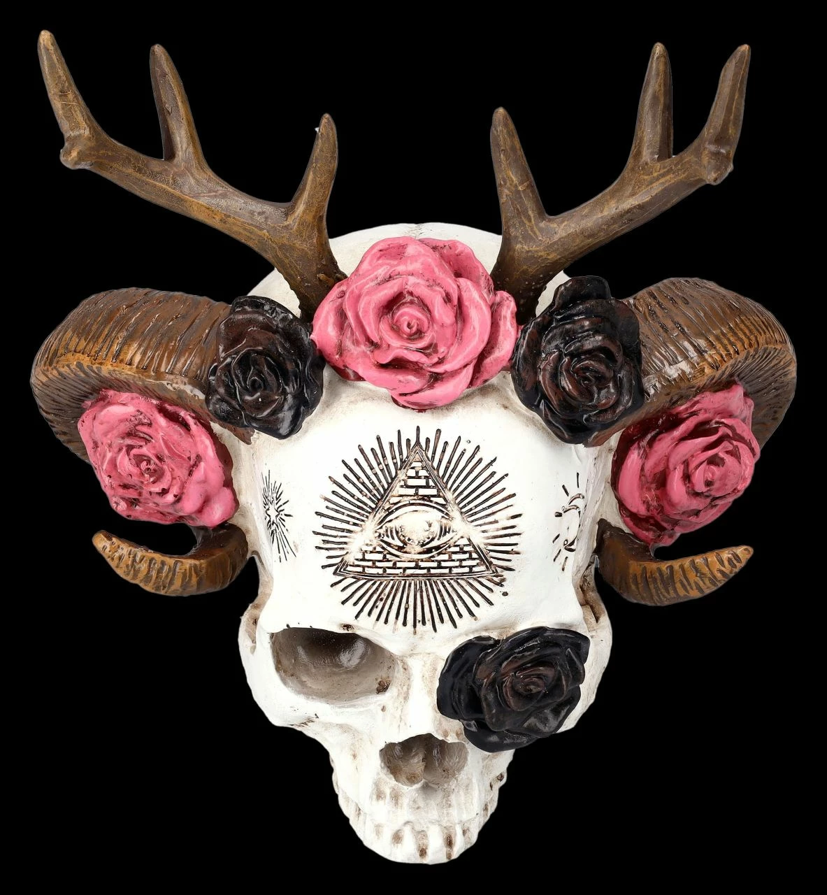 Totenkopf Figur - Wicca Schädel Mit Geweih 9 Totenkopf Figur - Wicca Schädel Mit Geweih – Bild 7