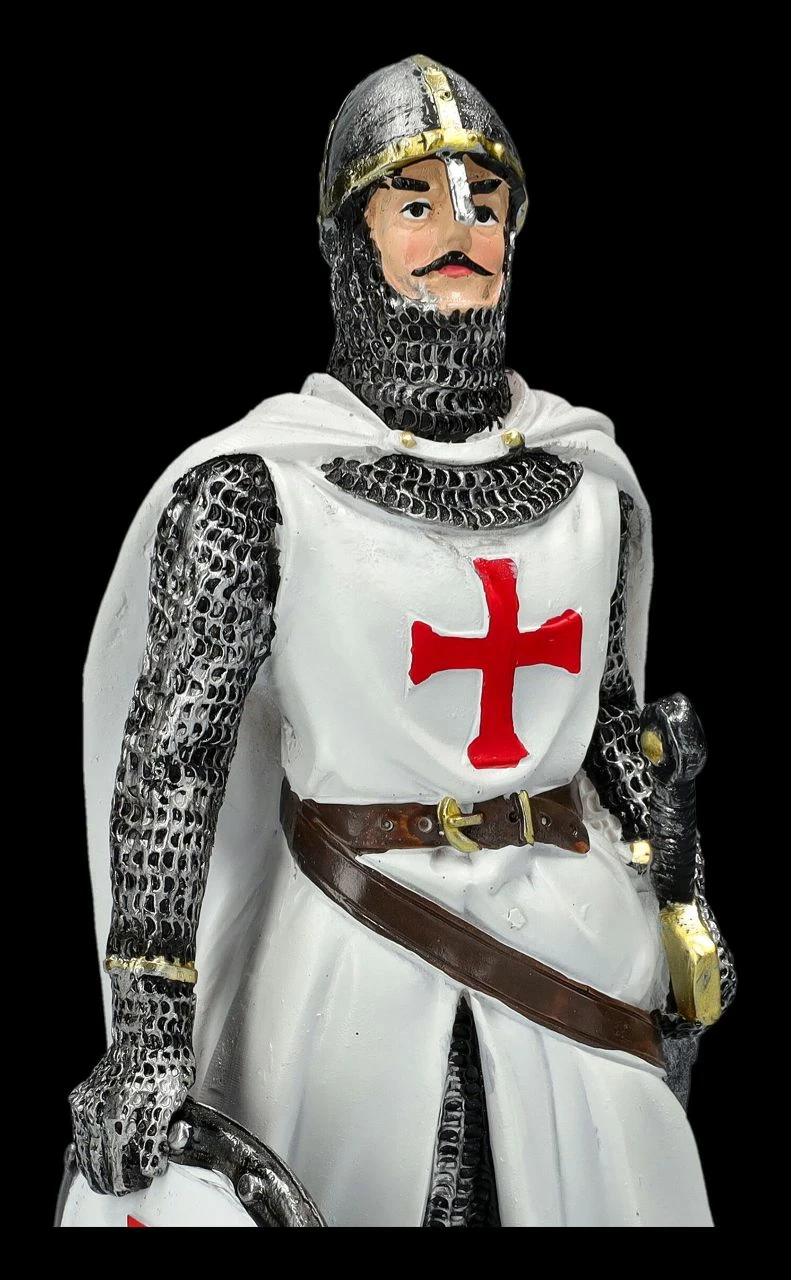 Tempelritter Figur Stützt Sich Auf Schild 9 Tempelritter Figur Stützt Sich Auf Schild – Bild 7