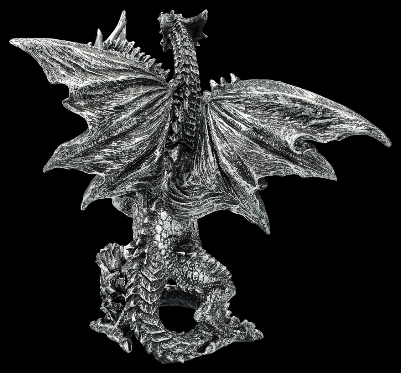 Drachenfigur Silber - Zweiköpfige Hydra 7 Drachenfigur Silber - Zweiköpfige Hydra – Bild 5