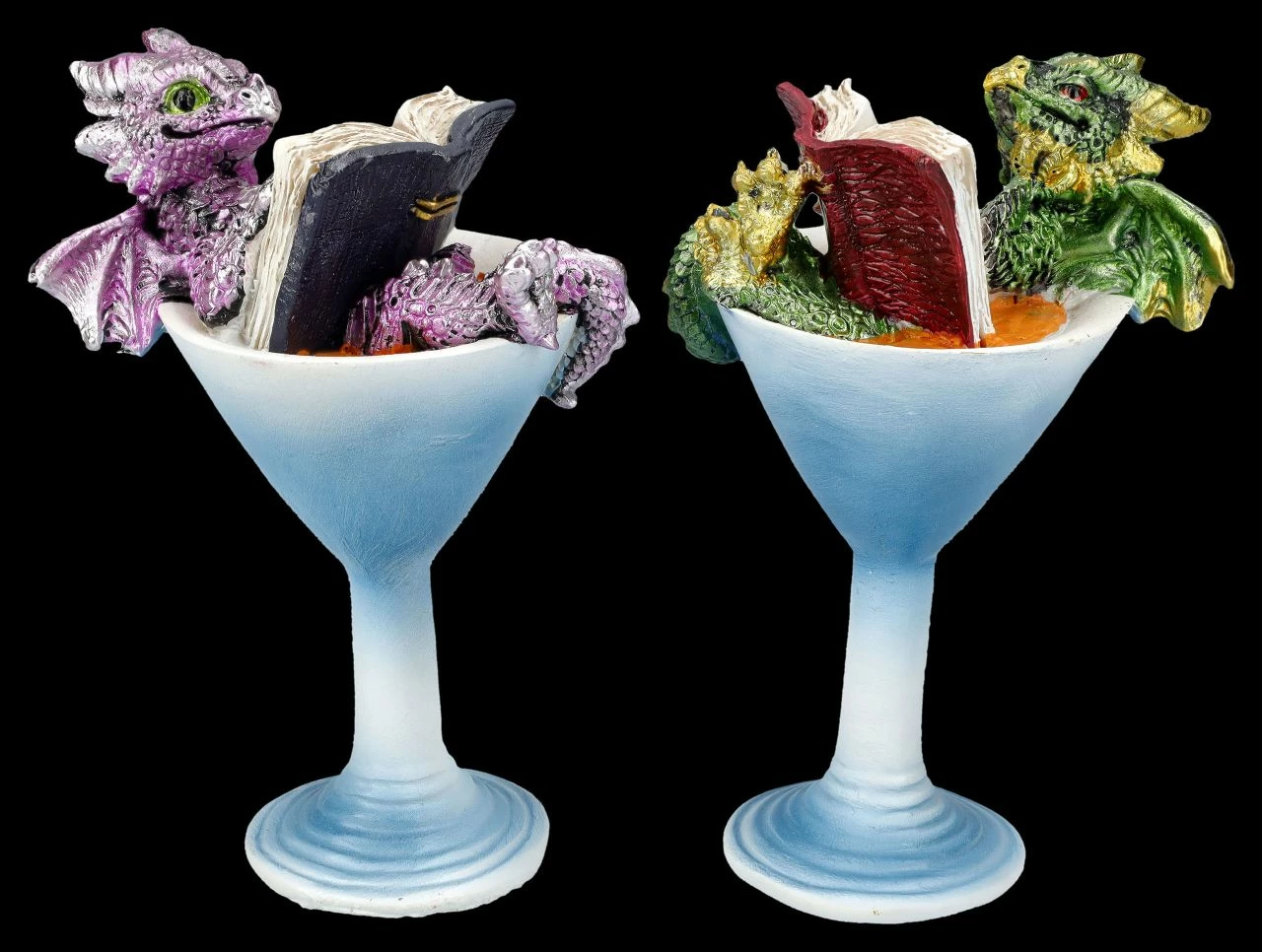 Drachen Figuren 2er Set - Chillen Im Cocktailglas 3 Drachen Figuren 2er Set - Chillen Im Cocktailglas