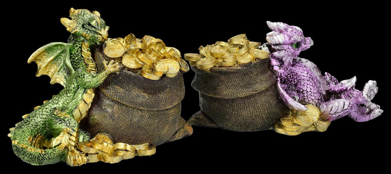Drachen Figuren 2er Set - Schatz Wächter 4 Drachen Figuren 2er Set - Schatz Wächter – Bild 2