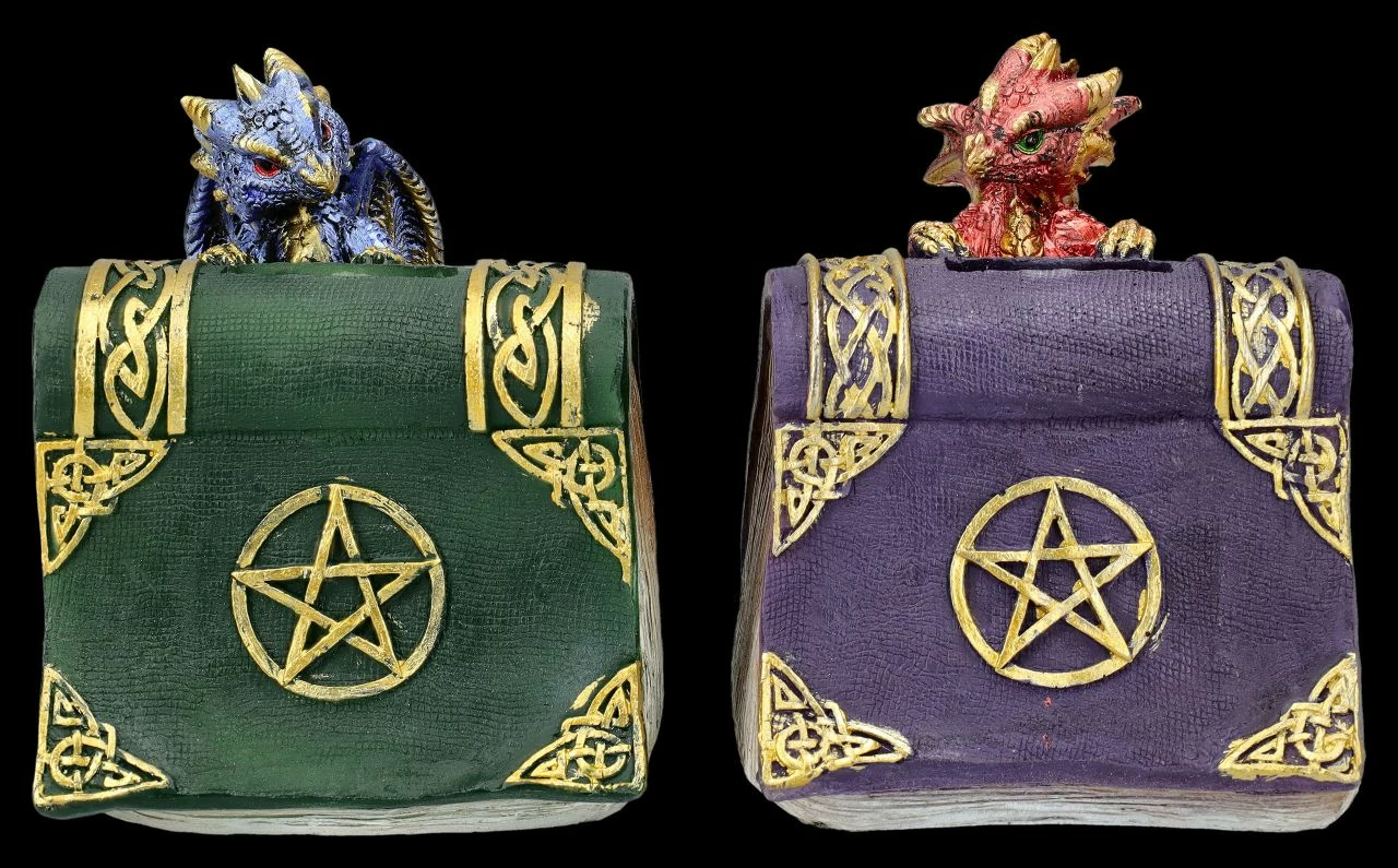 Spardosen 2er Set - Drachen Mit Büchern 3 Spardosen 2er Set - Drachen Mit Büchern