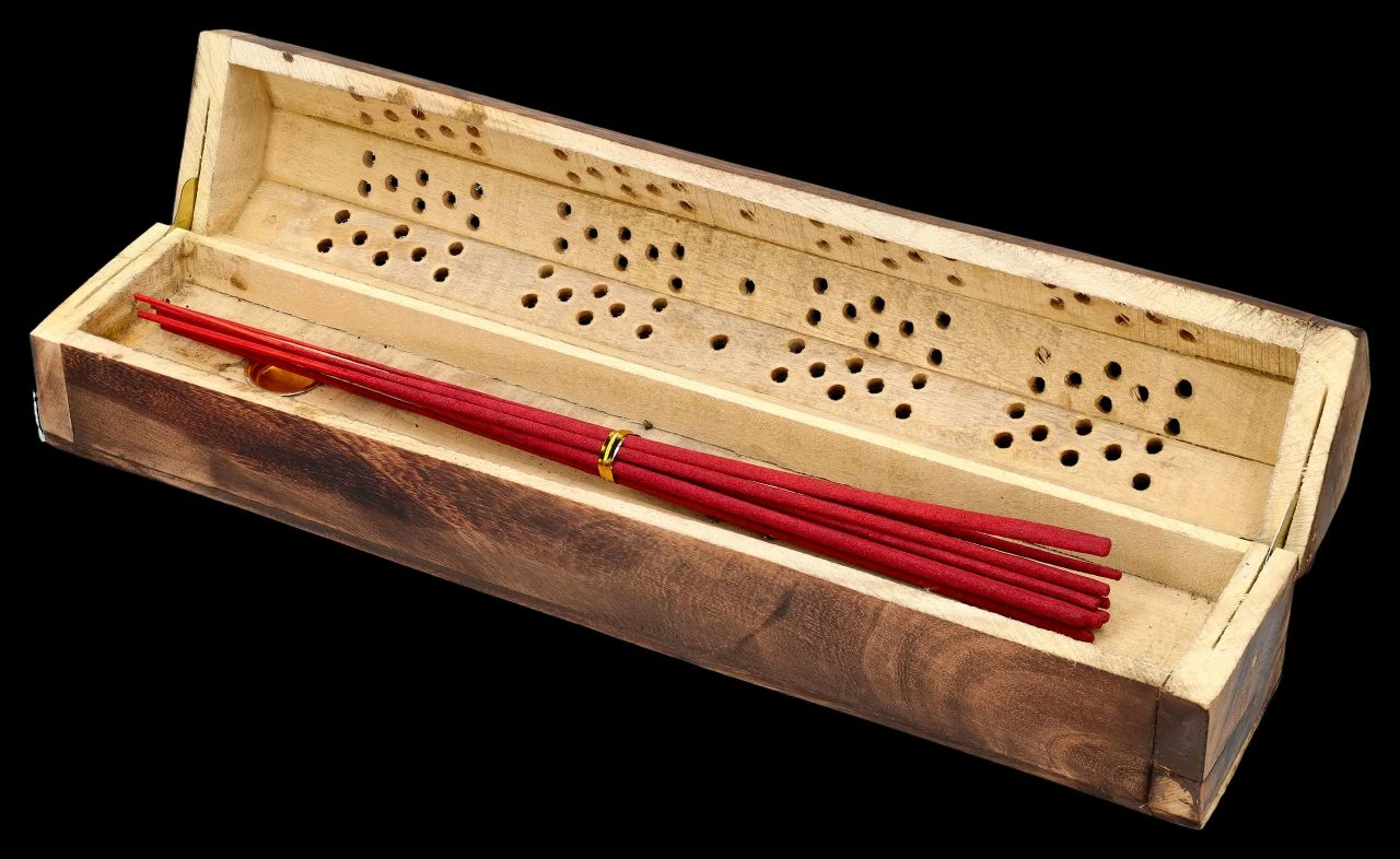 Räucherhalter Set - Holzbox Nag Champa 4 Räucherhalter Set - Holzbox Nag Champa – Bild 2
