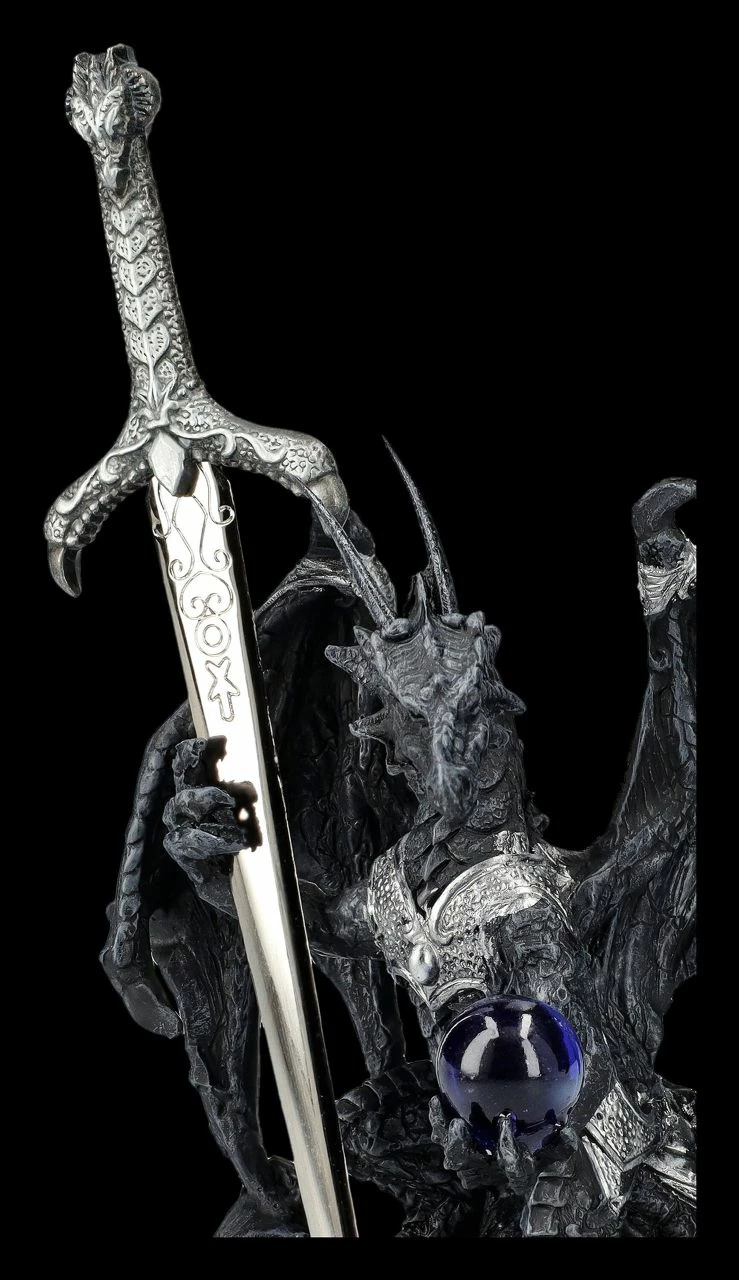 Brieföffner - Schwarzer Drache In Rüstung 10 Brieföffner - Schwarzer Drache In Rüstung – Bild 8