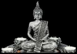 Buddha Figur Als Fünffach Teelichthalter Silberfarben -FIGUREN Verkäufe 2D FS26335 Buddha Figur als f nffachTeelichthalter silberfarben 3 1280x1280