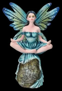 Elfen Figur Meditiert Auf Stein