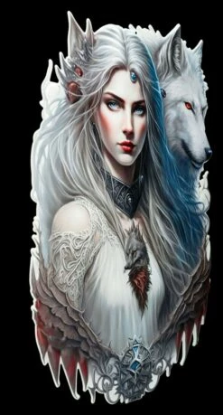 Blechschild - Magierin Mit Wolf 8 Blechschild - Magierin Mit Wolf -FIGUREN Verkäufe 2D FS26557 Blechschild Magierin mit Wolf 3 1280x1280