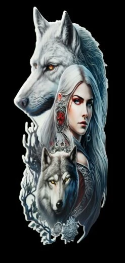 Blechschild - Düstere Schönheit Mit Wölfen -FIGUREN Verkäufe 2D FS26558 Blechschild D stere Sch nheit mit W lfen 3 1280x1280