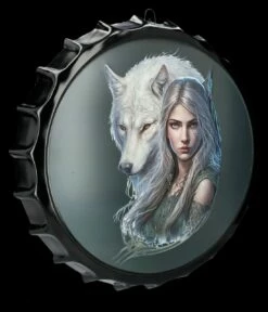 Blechschild Kronkorken - Wolf Prinzessin -FIGUREN Verkäufe 2D FS26566 Blechschild Kronkorken Wolf Prinzessin 2 1280x1280