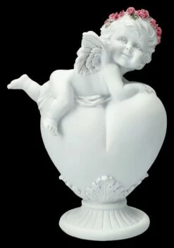 Engel Figur - Putte Mit Rosenkranz Auf Herz