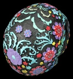 Totenkopf Figur Schwarz Mit Buntem Blumenmuster -FIGUREN Verkäufe 2D FS26684 Totenkopf Figur schwarz mit buntem Blumenmuster 8 1280x1280