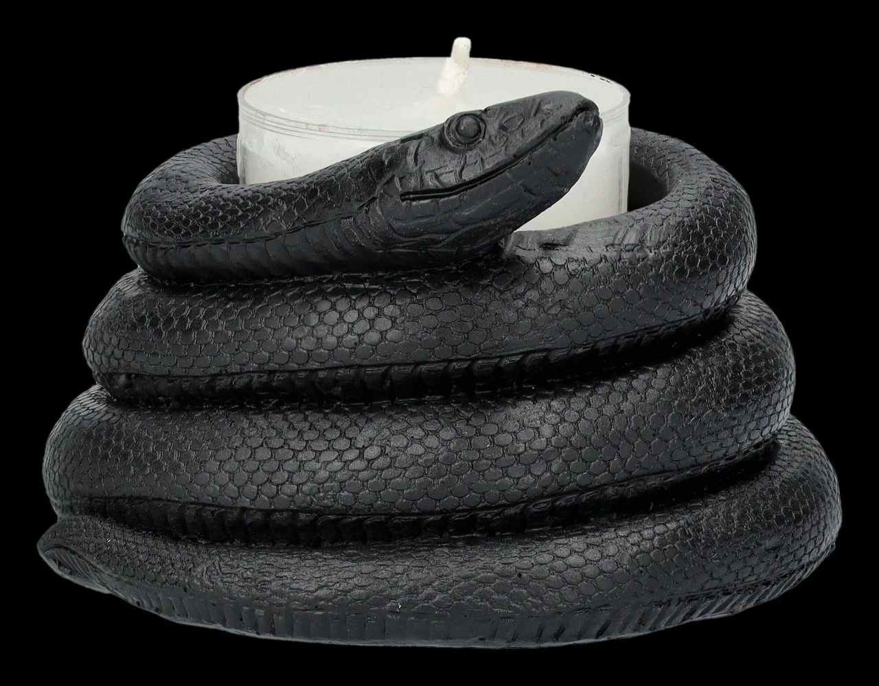 Teelichthalter - Schwarze Schlange 3 Teelichthalter - Schwarze Schlange