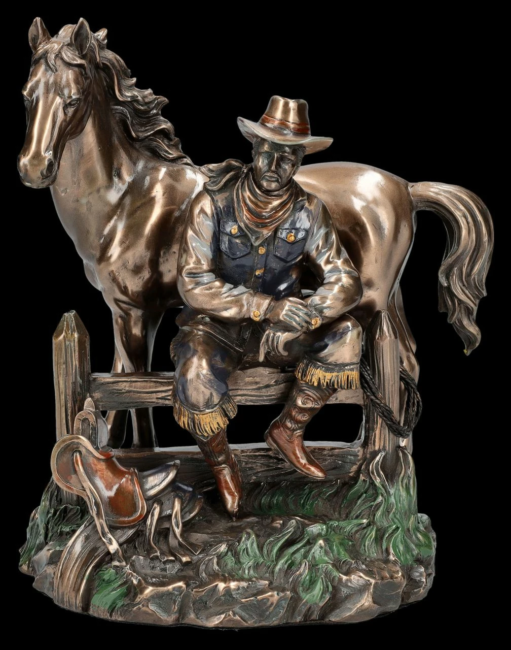 Cowboy Figur Mit Pferd Bei Der Rast 3 Cowboy Figur Mit Pferd Bei Der Rast