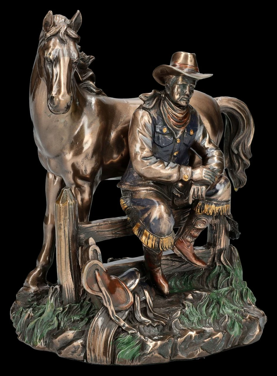 Cowboy Figur Mit Pferd Bei Der Rast 4 Cowboy Figur Mit Pferd Bei Der Rast – Bild 2