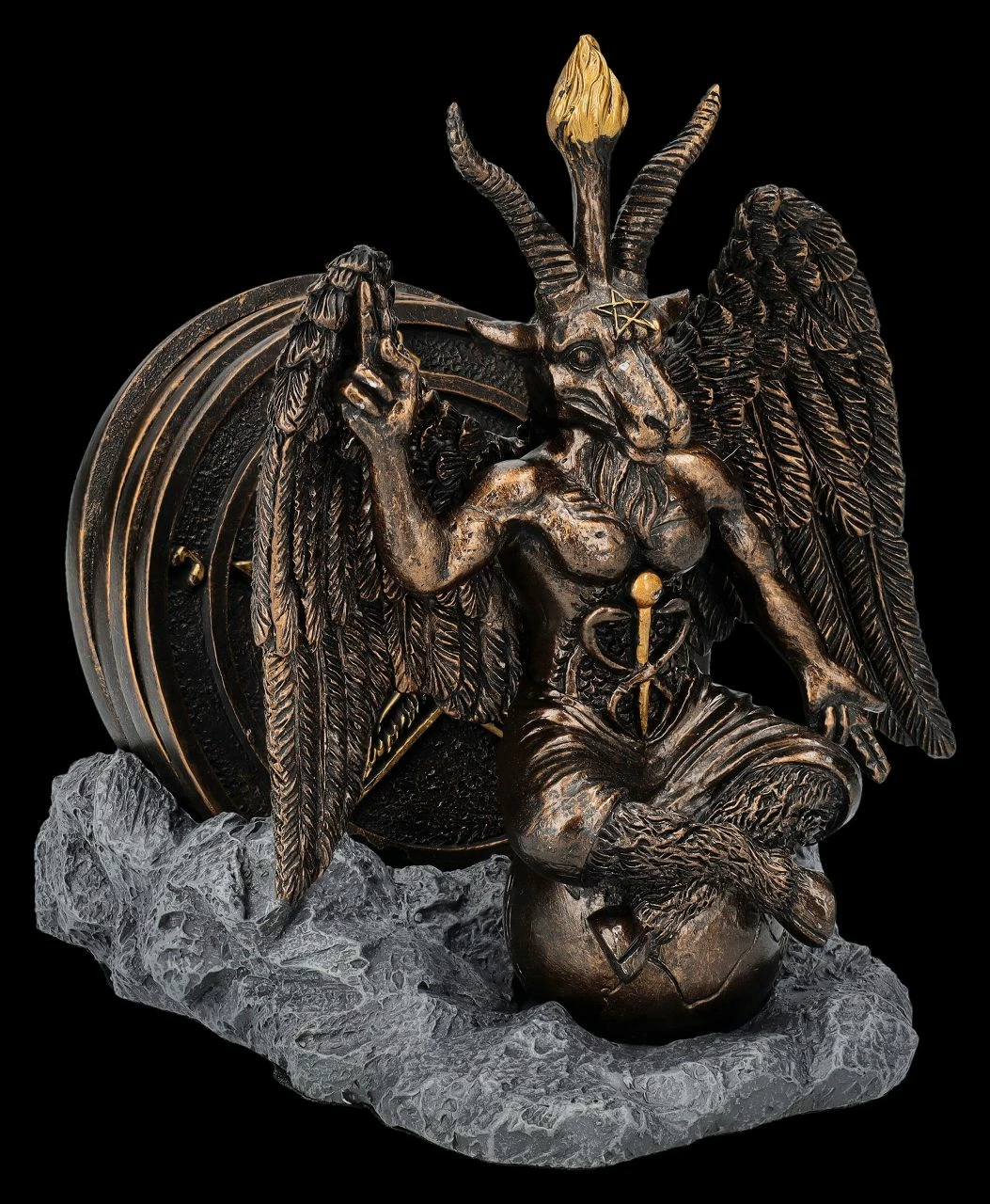Baphomet Figur Mit Untersetzern 3 Baphomet Figur Mit Untersetzern