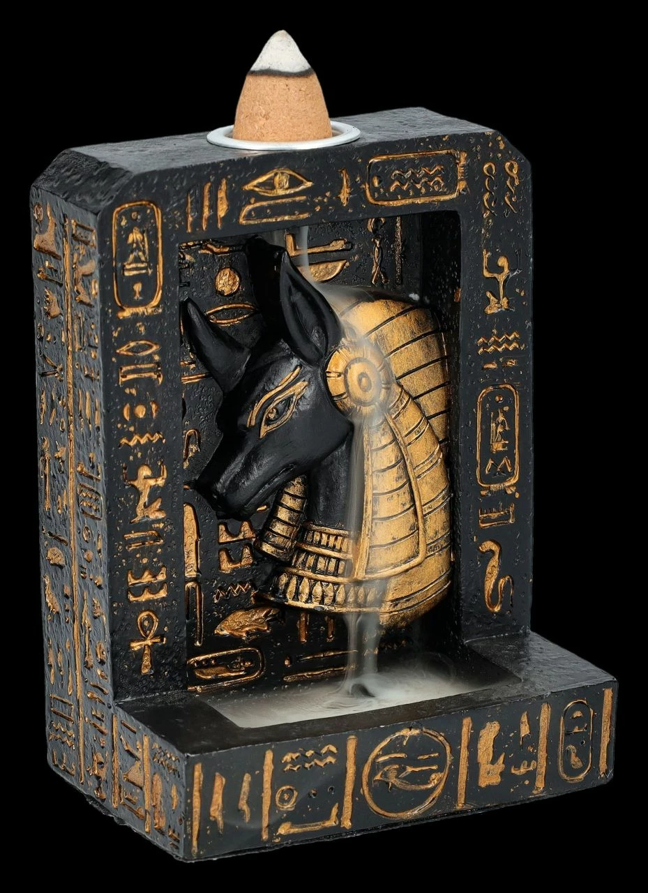 Rückfluss-Räucherhalter - Anubis Hieroglyphen 4 Rückfluss-Räucherhalter - Anubis Hieroglyphen – Bild 2