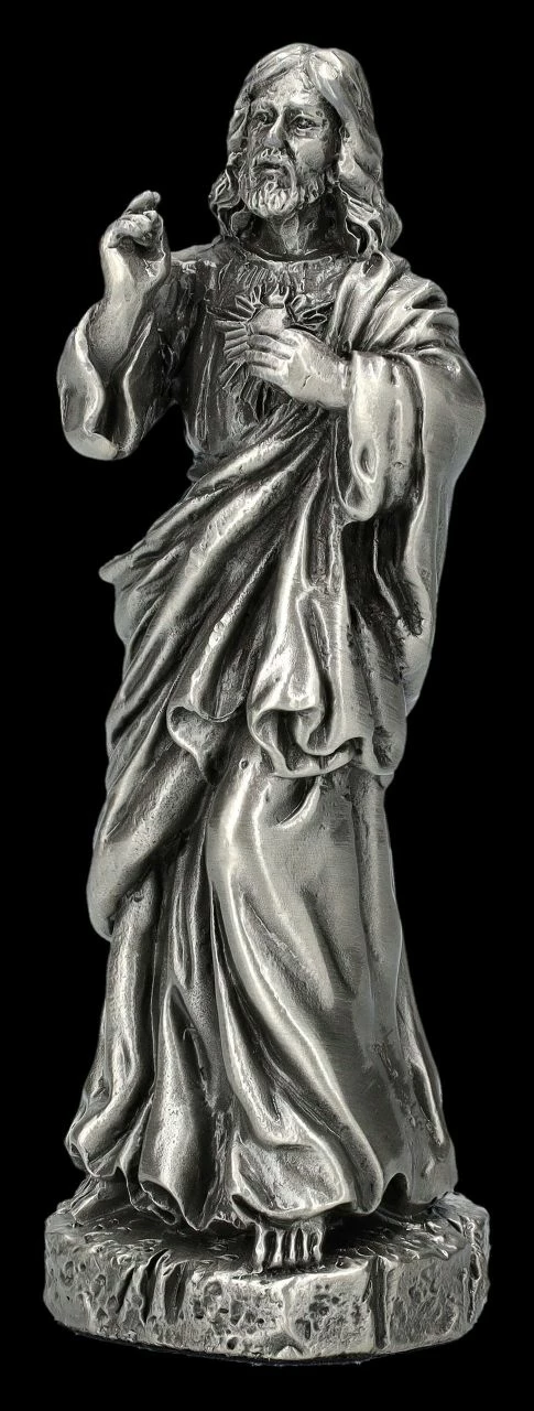 Heiligenfigur Zinn - Gesegnetes Herz Jesu 8 Heiligenfigur Zinn - Gesegnetes Herz Jesu – Bild 6