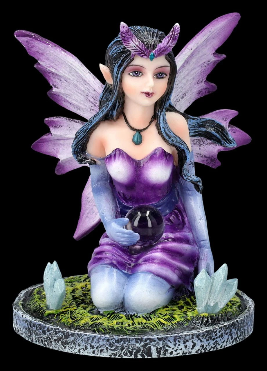 Elfen Figur Klein Lila - Kristana Mit Kristallen 3 Elfen Figur Klein Lila - Kristana Mit Kristallen