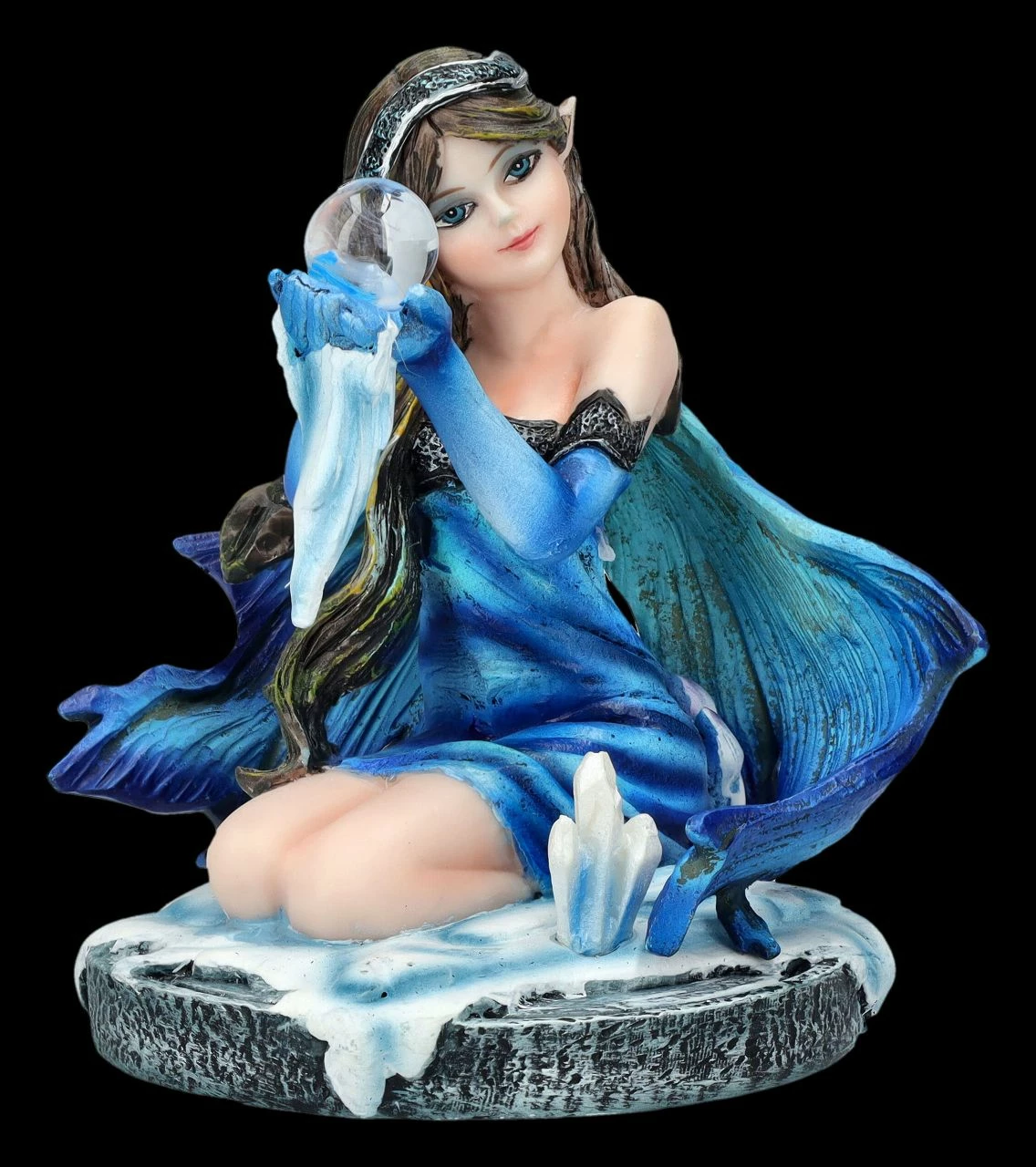 Elfen Figur Klein Blau - Winara Winter Fee 4 Elfen Figur Klein Blau - Winara Winter Fee – Bild 2
