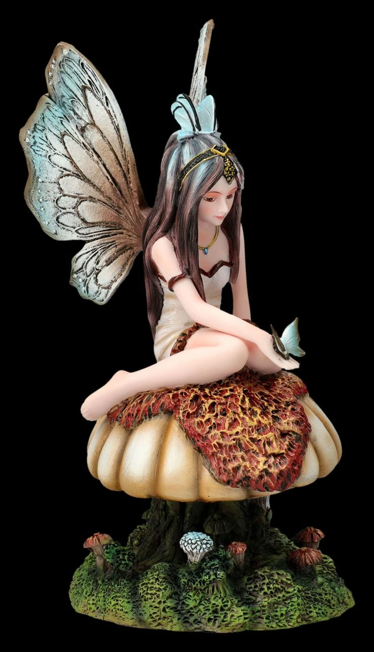 Elfen Figur - Schmetterlings-Fee Auf Pilz 5 Elfen Figur - Schmetterlings-Fee Auf Pilz – Bild 3