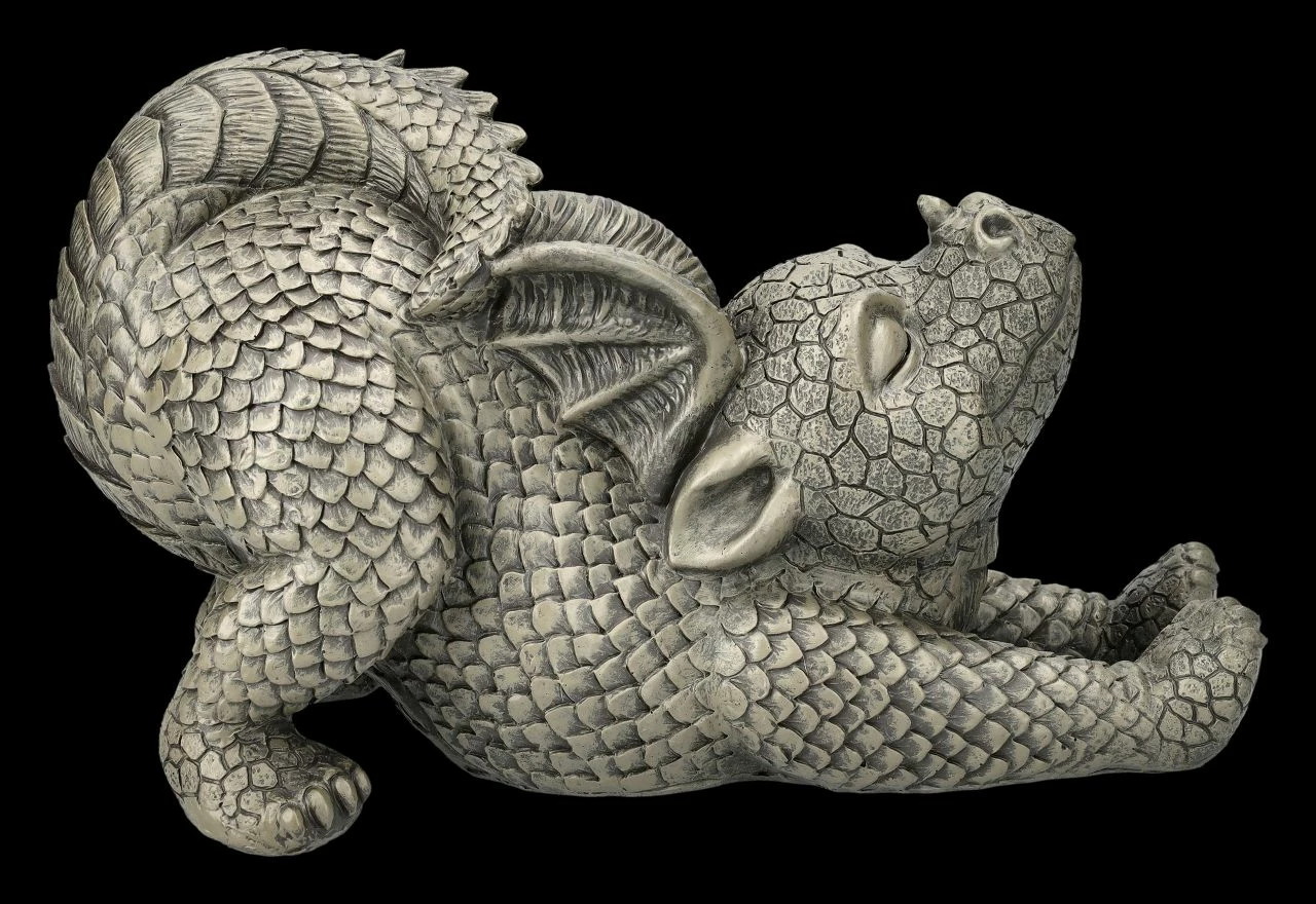 Gartenfigur - Drache Streckt Sich 3 Gartenfigur - Drache Streckt Sich