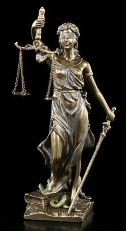 Kleine Justitia Figur Mit Waage Und Schwert