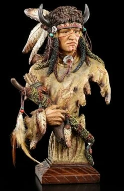 Indianer Büste - Indianer Mit Büffelhörnern