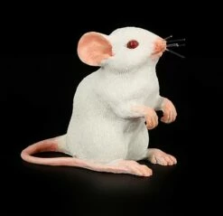 Weisse Maus Figur - Sitzend
