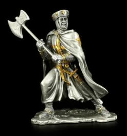 Zinn Ritter Figur Mit Umhang Und Axt